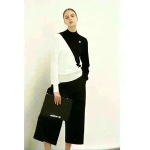 Adidas Originals X HYKE Mock Neck Colorblock Sweater Black White Women’s L. SC3